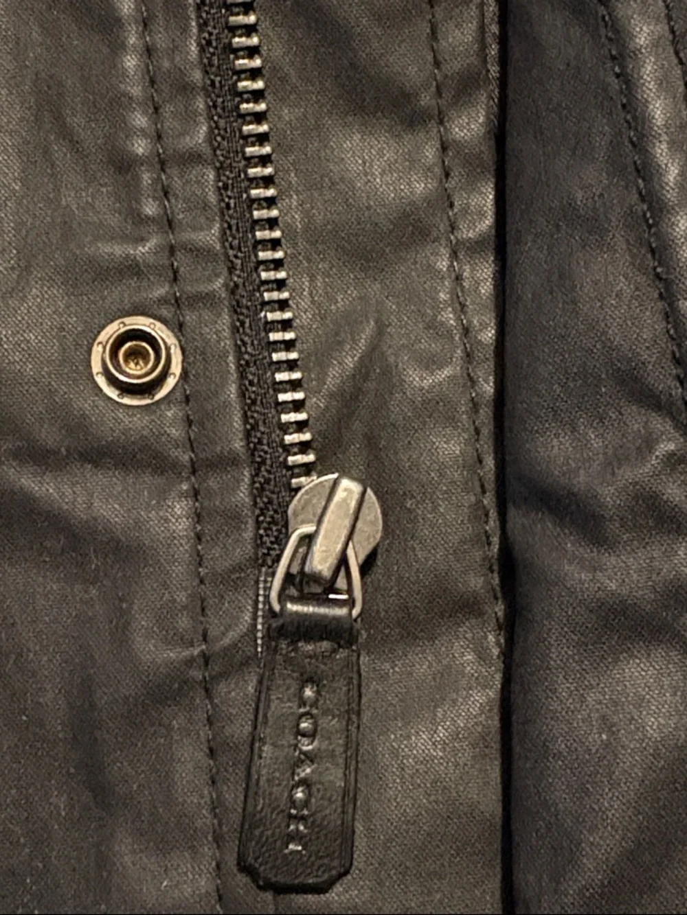 Coach Large Men's Black Waxed Cotton Military Field Jacket